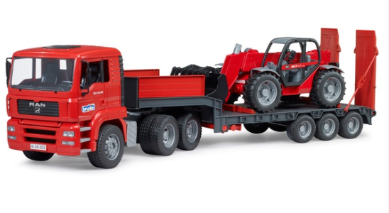 MAN TGA Low loader truck with Manitou Telescopic loader MLT 633