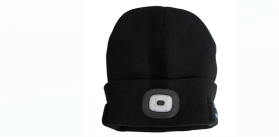 Beanie Hat with Light and Wireless Headphones