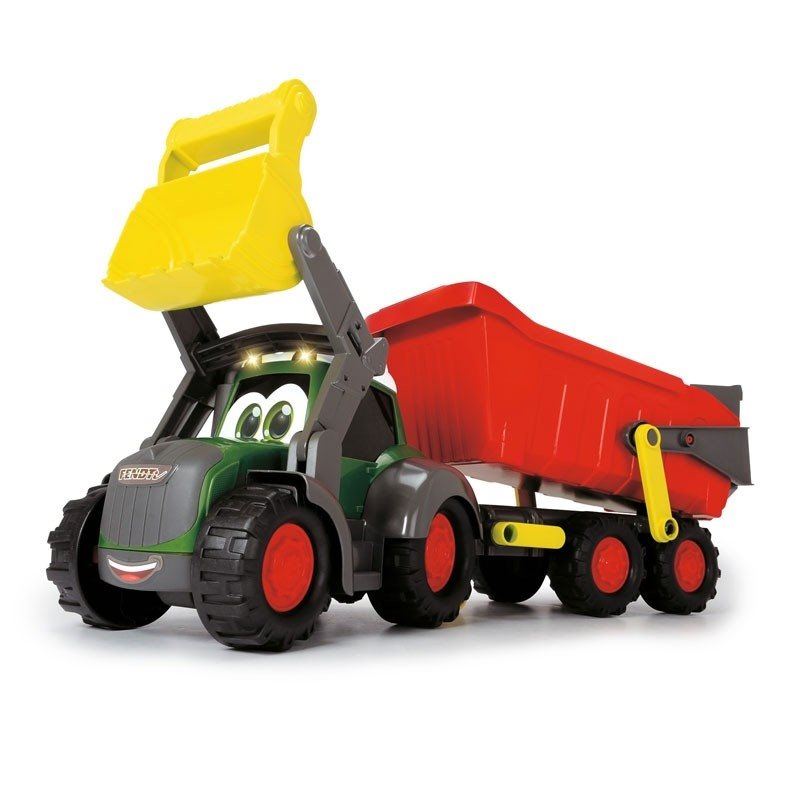 Dickie Toys Happy Fendt Tractopelle – Jouet Pelleteuse Licence Originale, Dès 1 An, Design Ergonomique Coloré