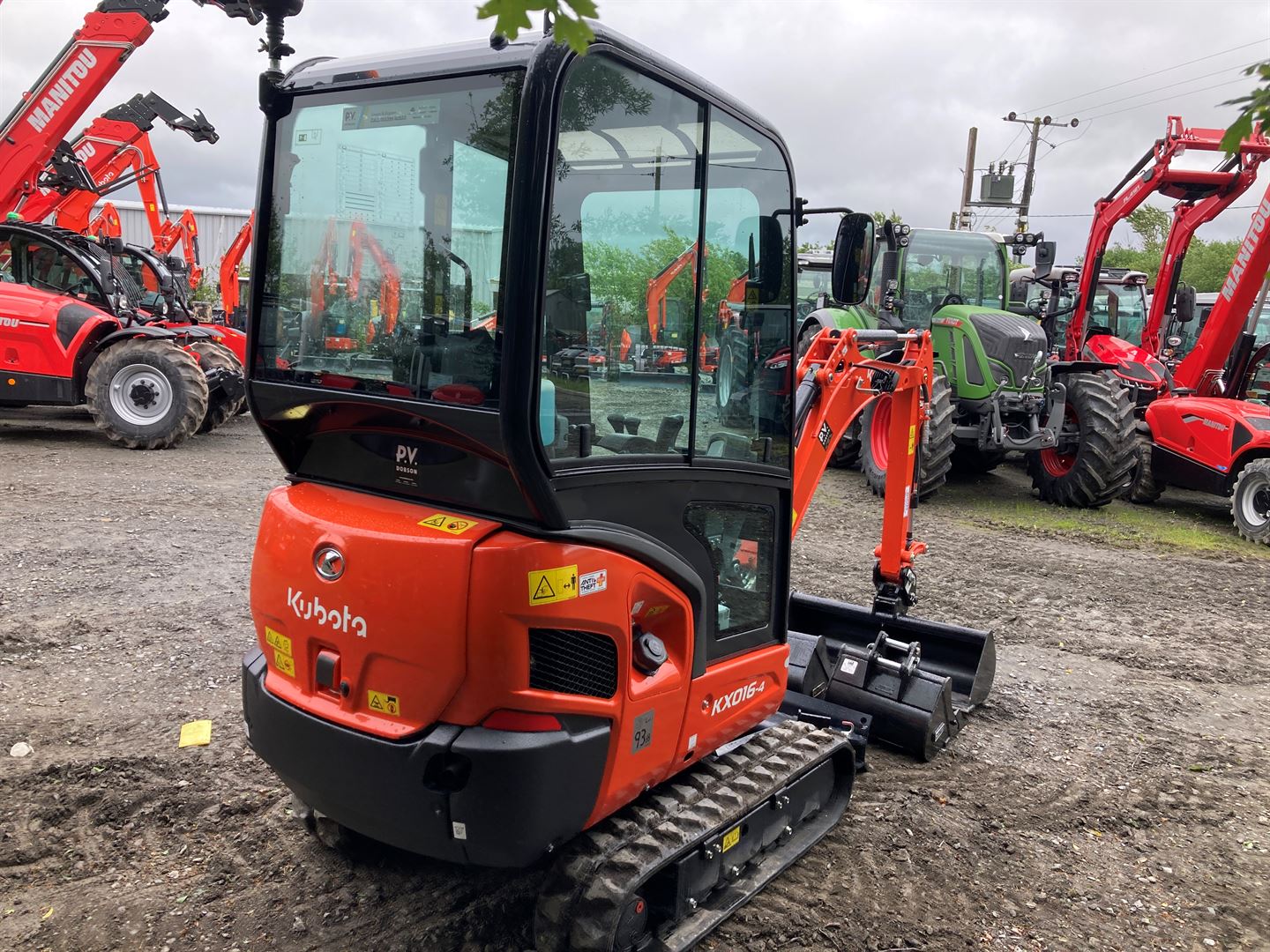 Kit Décalques Complet Pour Mini-pelle Kubota KX016-4 - Avec Stickers Sécurité, Neuf D'origine