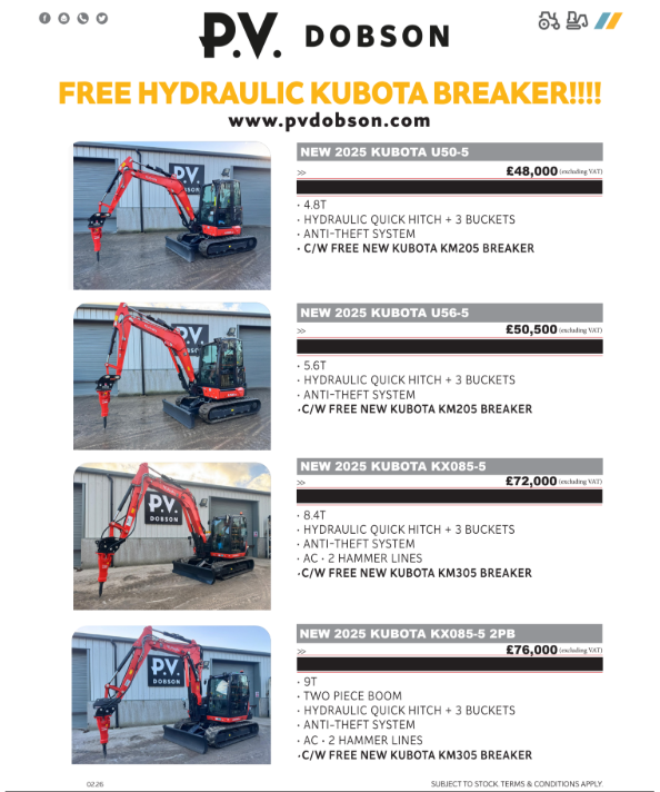 Kubota Breakers offer